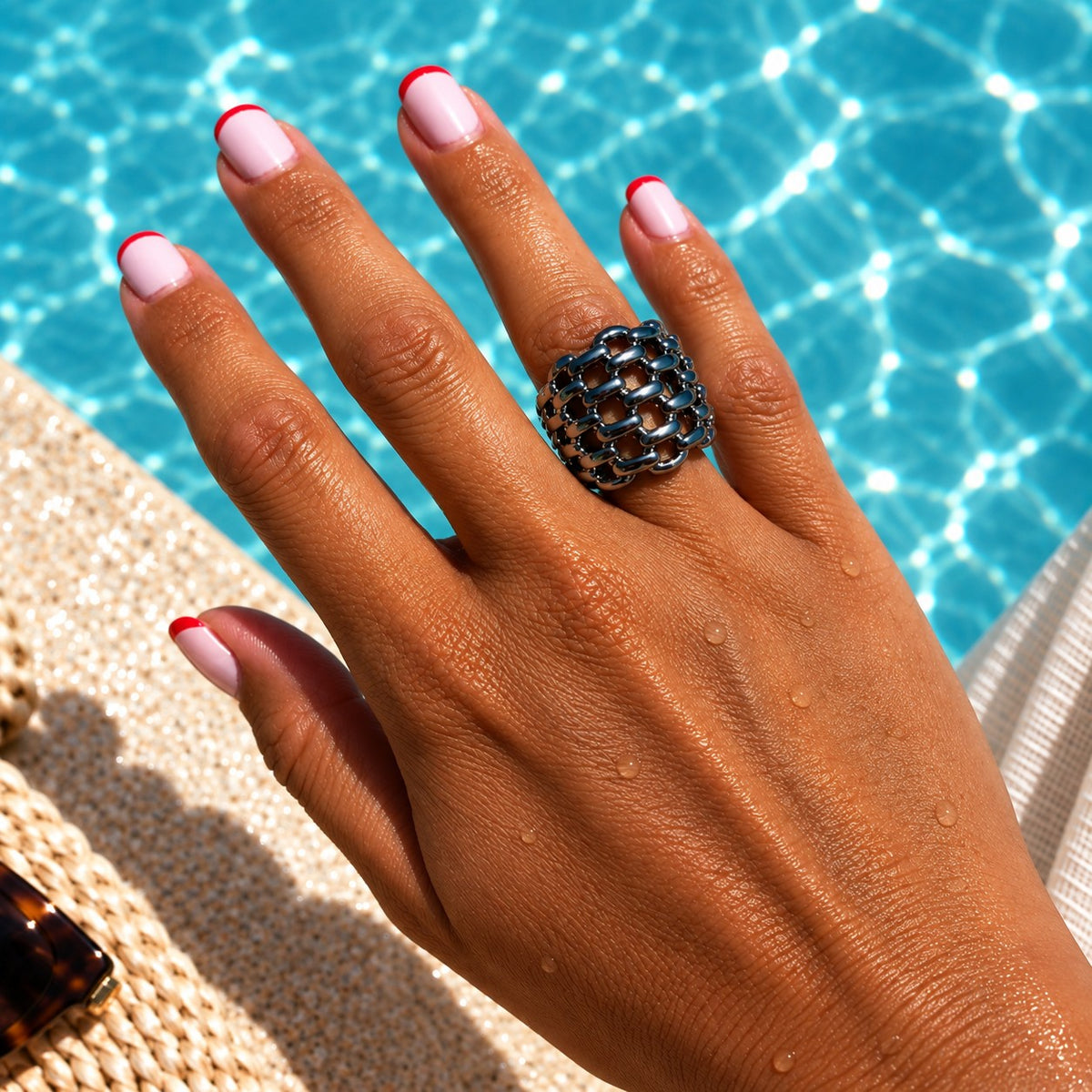 Sunkis Selene Bold Silver Ring Waterproof
