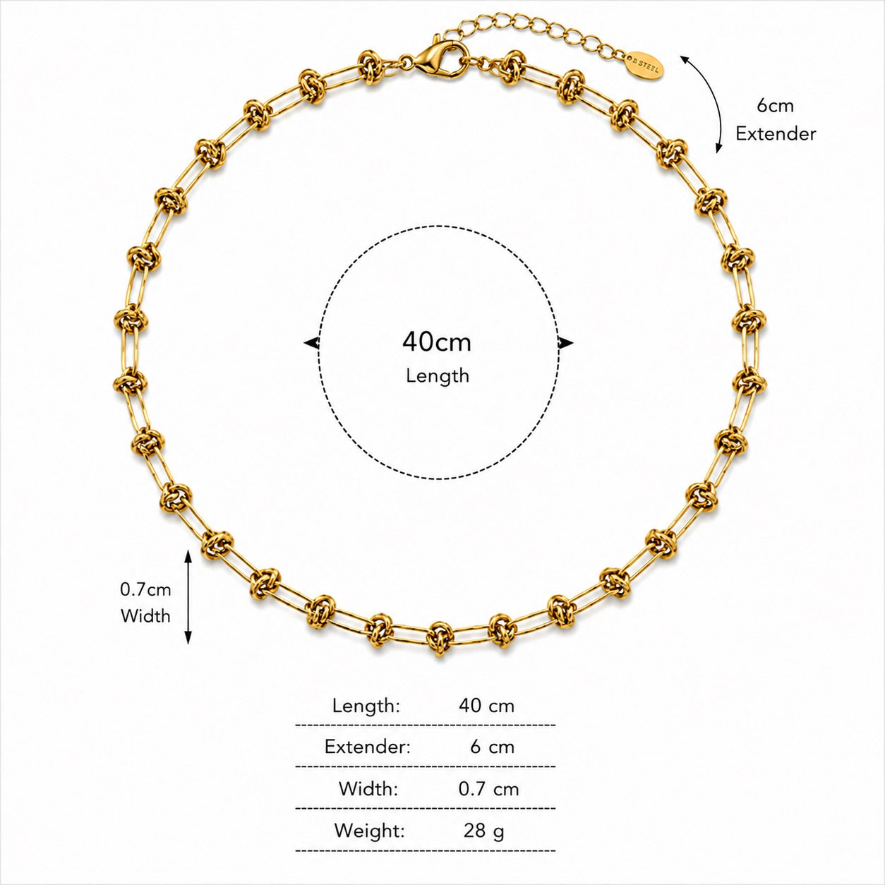 Sunkis Sevilla Knot Chain Everyday Necklace Waterproof