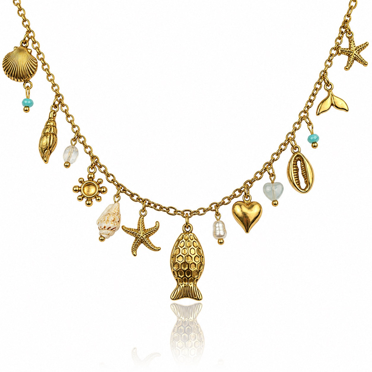 Sunkis Sienna Gold Charm Necklace Waterproof