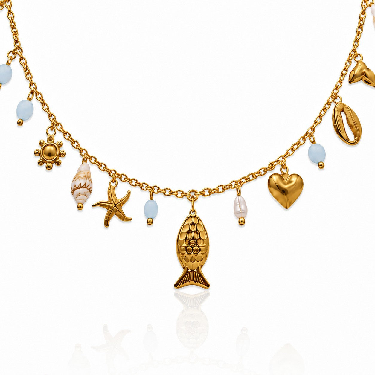 Sunkis Sienna Gold Charm Necklace Waterproof