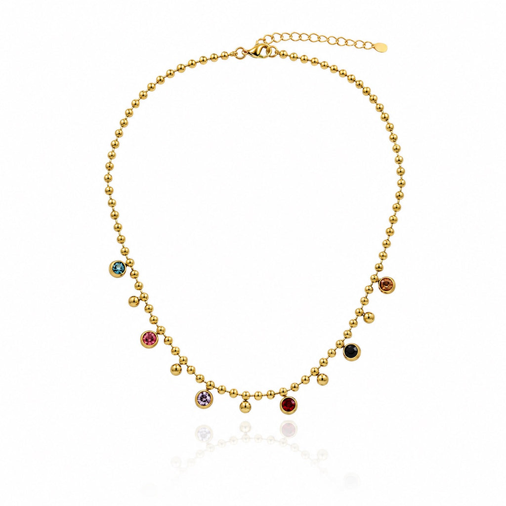 Sunkis Solara Gold Beaded Chain Everyday Necklace Waterproof