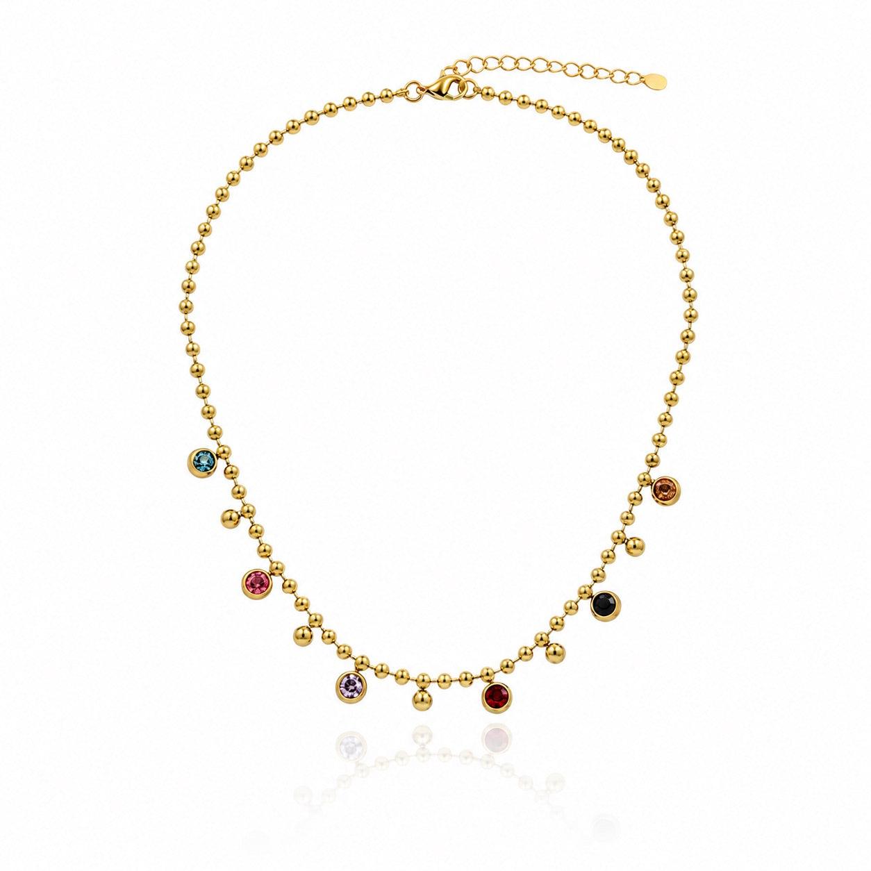 Sunkis Solara Gold Beaded Chain Everyday Necklace Waterproof