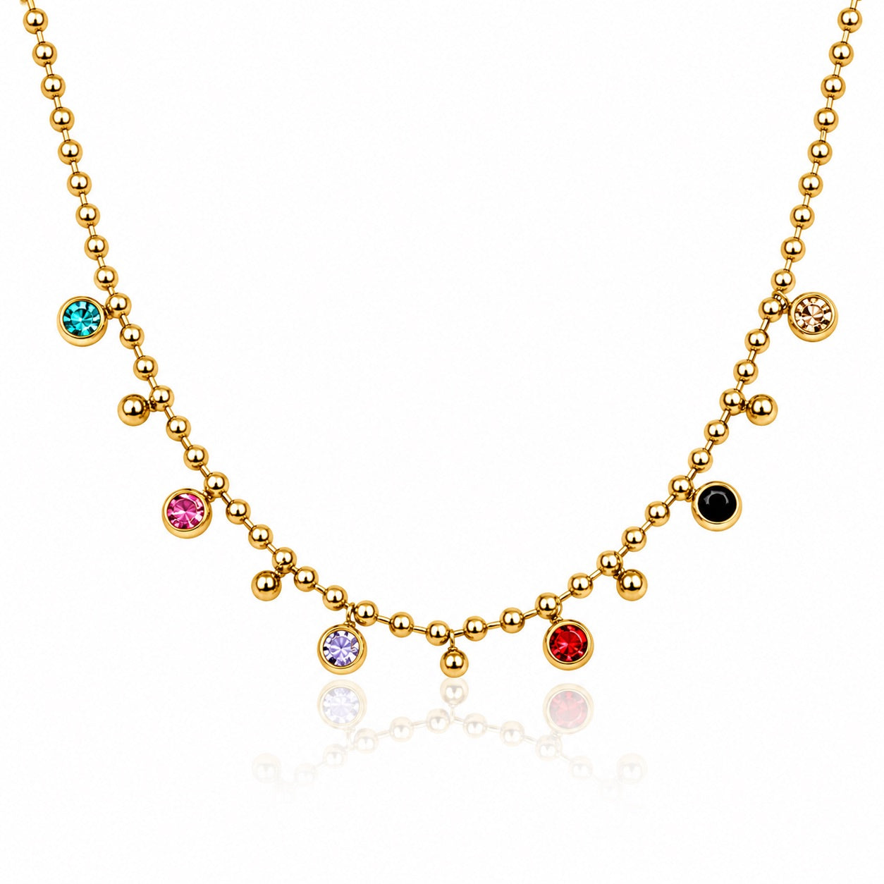 Sunkis Solara Gold Beaded Chain Everyday Necklace Waterproof