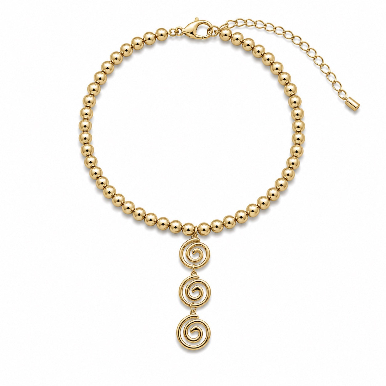 Sunkis St Tropez Gold Beaded Chain Statement Necklace