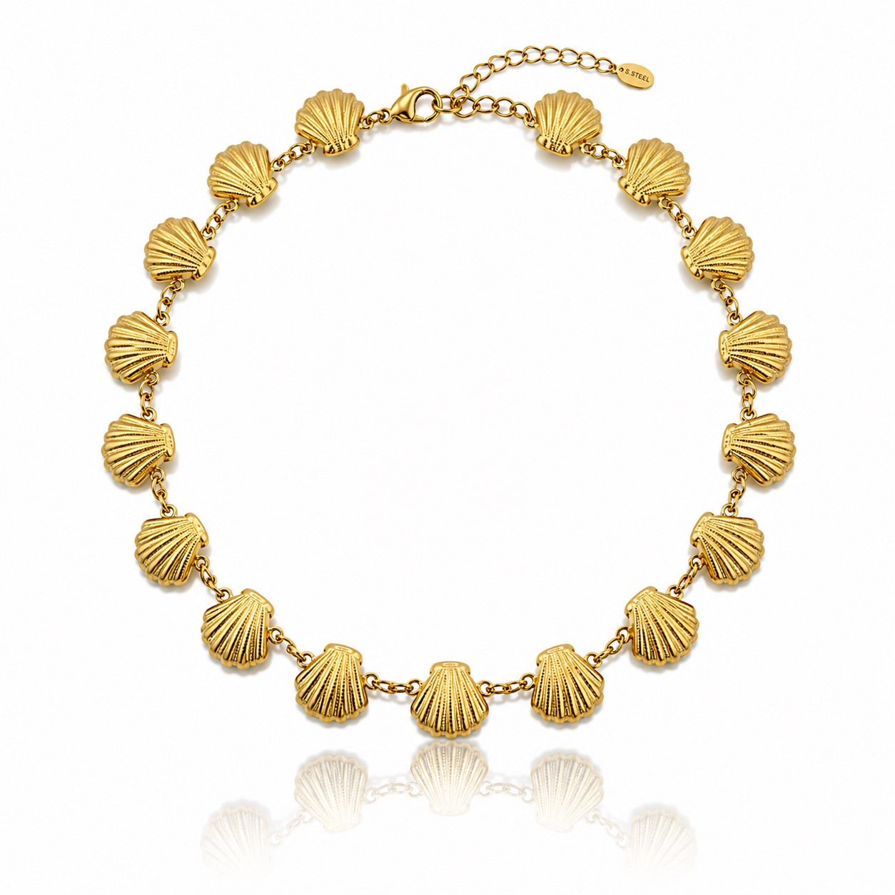 Sunkis Tropea Scallop Shell Everyday Statement Necklace Waterproof