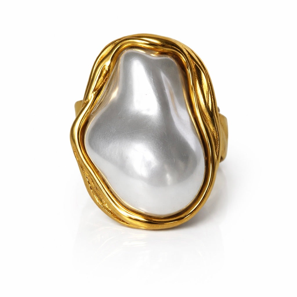 Sunkis Valencia Adjustable Gold Statement Ring Waterproof