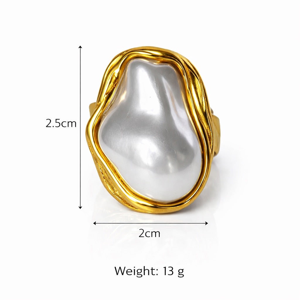 Sunkis Valencia Adjustable Gold Statement Ring Waterproof