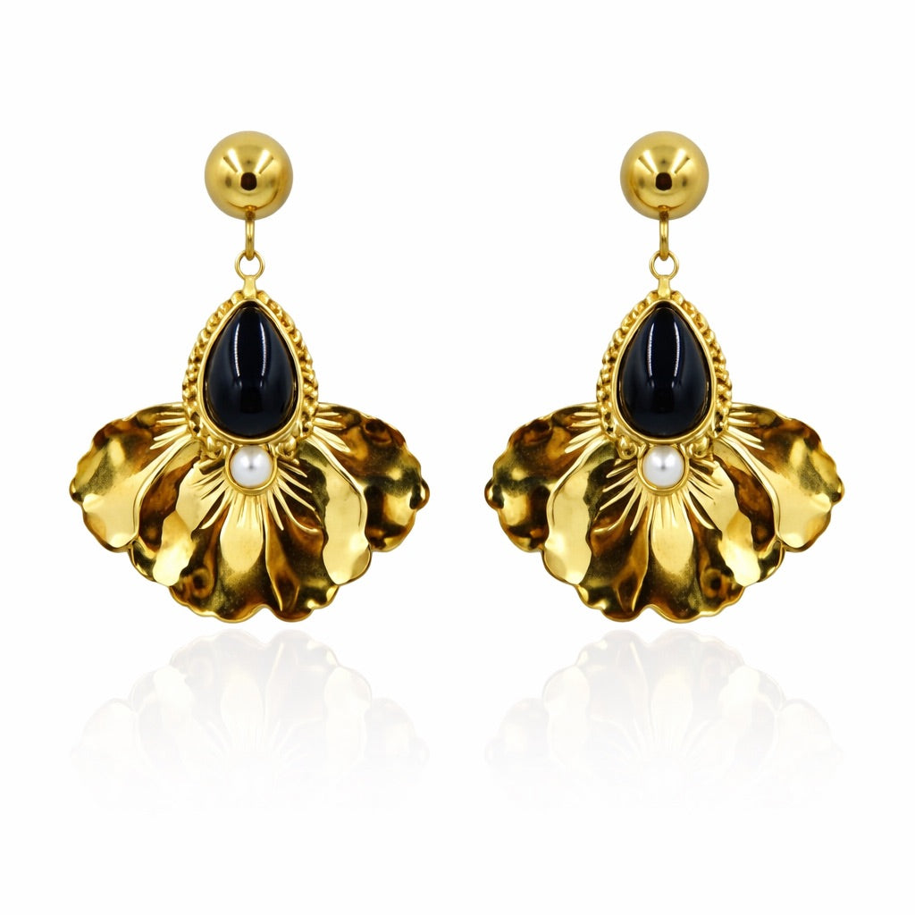 Sunkis Valentina Gold Statement Earrings Hypoallergenic