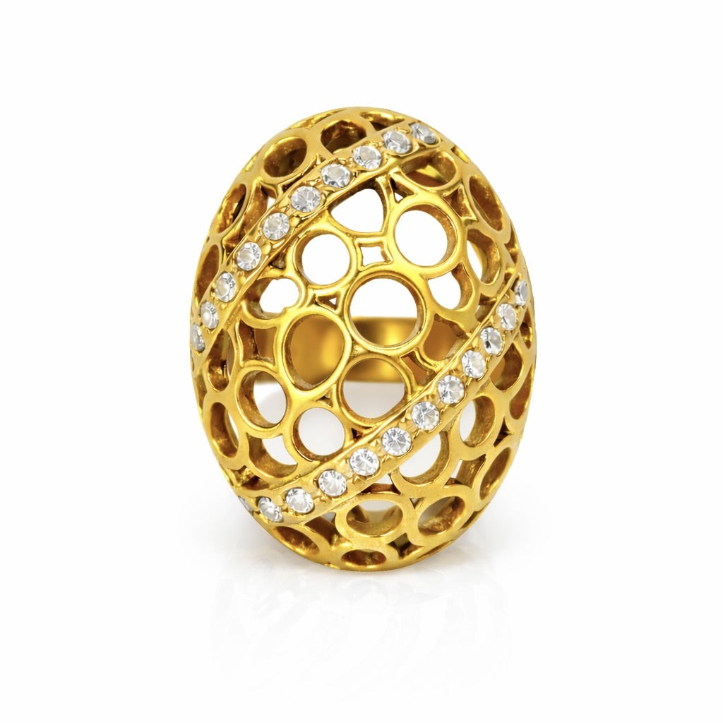 Sunkis Vela Gold Statement Ring Waterproof