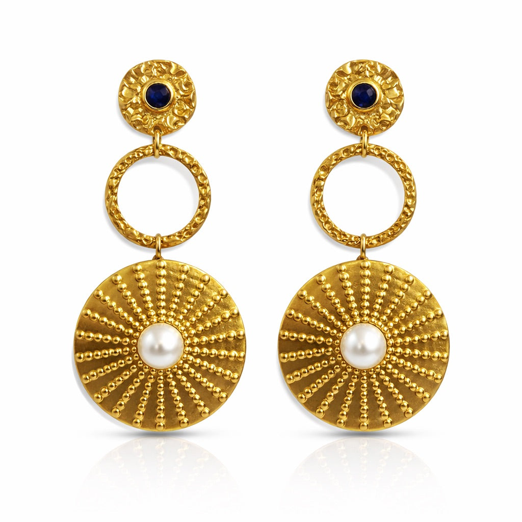 Sunkis Vittoria Gold Statement Earrings Hypoallergenic