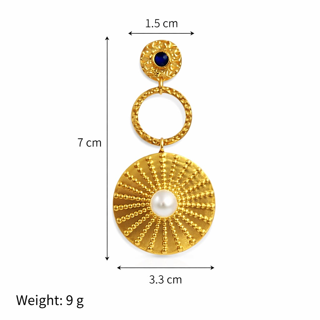 Sunkis Vittoria Gold Statement Earrings Hypoallergenic