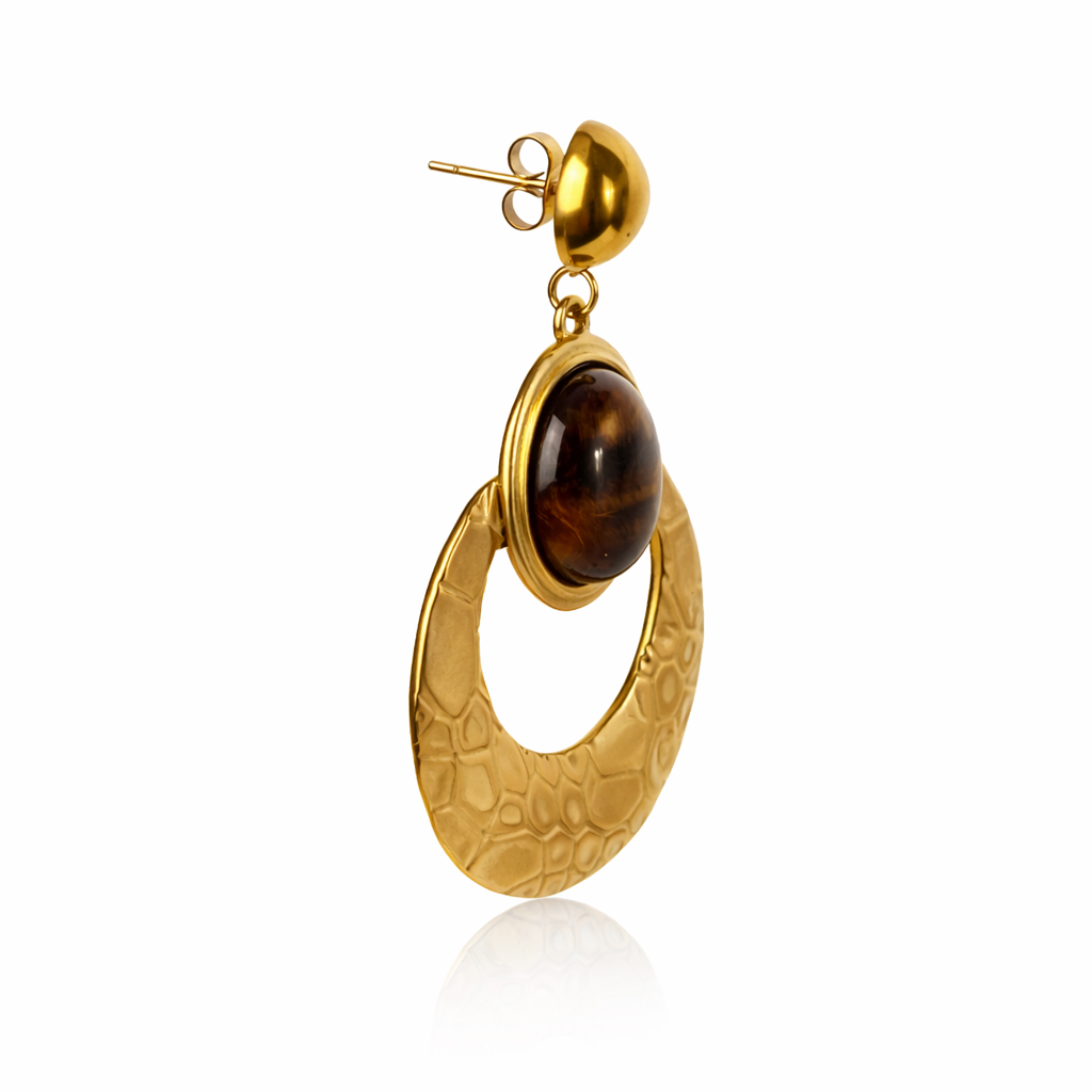 Tiger Eye Statement Earrings
