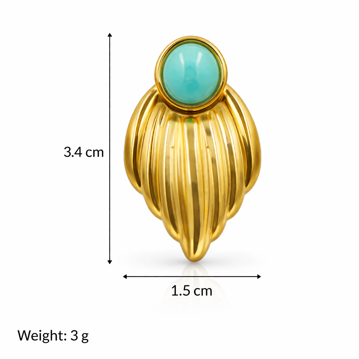Turquoise Gold Stud Earrings