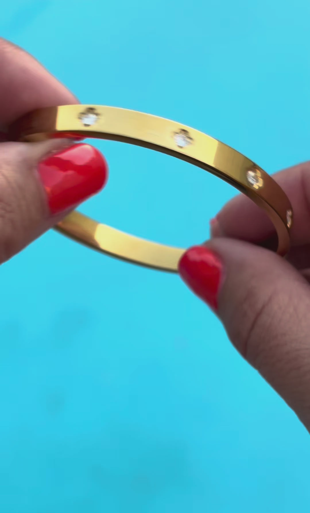Gold Crystal Accent Bangle