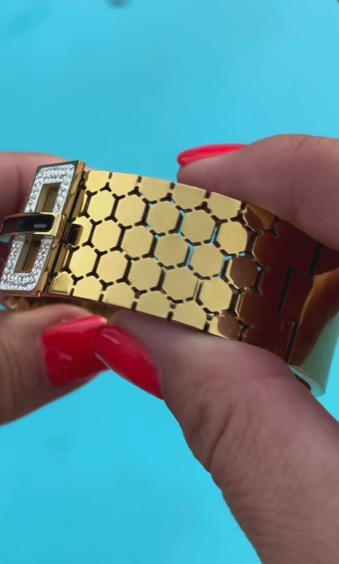 Sunkis Bellagio Gold Statement Bangle Waterproof