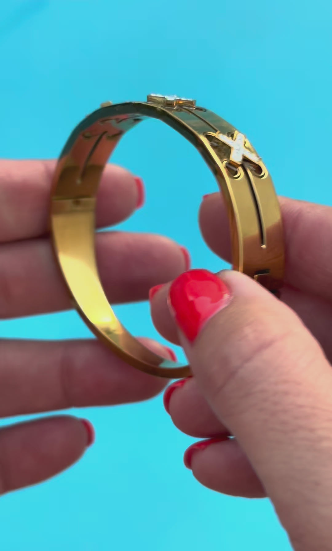 Gold X Crystal Bangle
