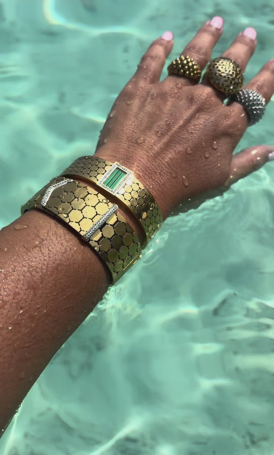 Sunkis Waterproof Bangle Emerald Honeycomb