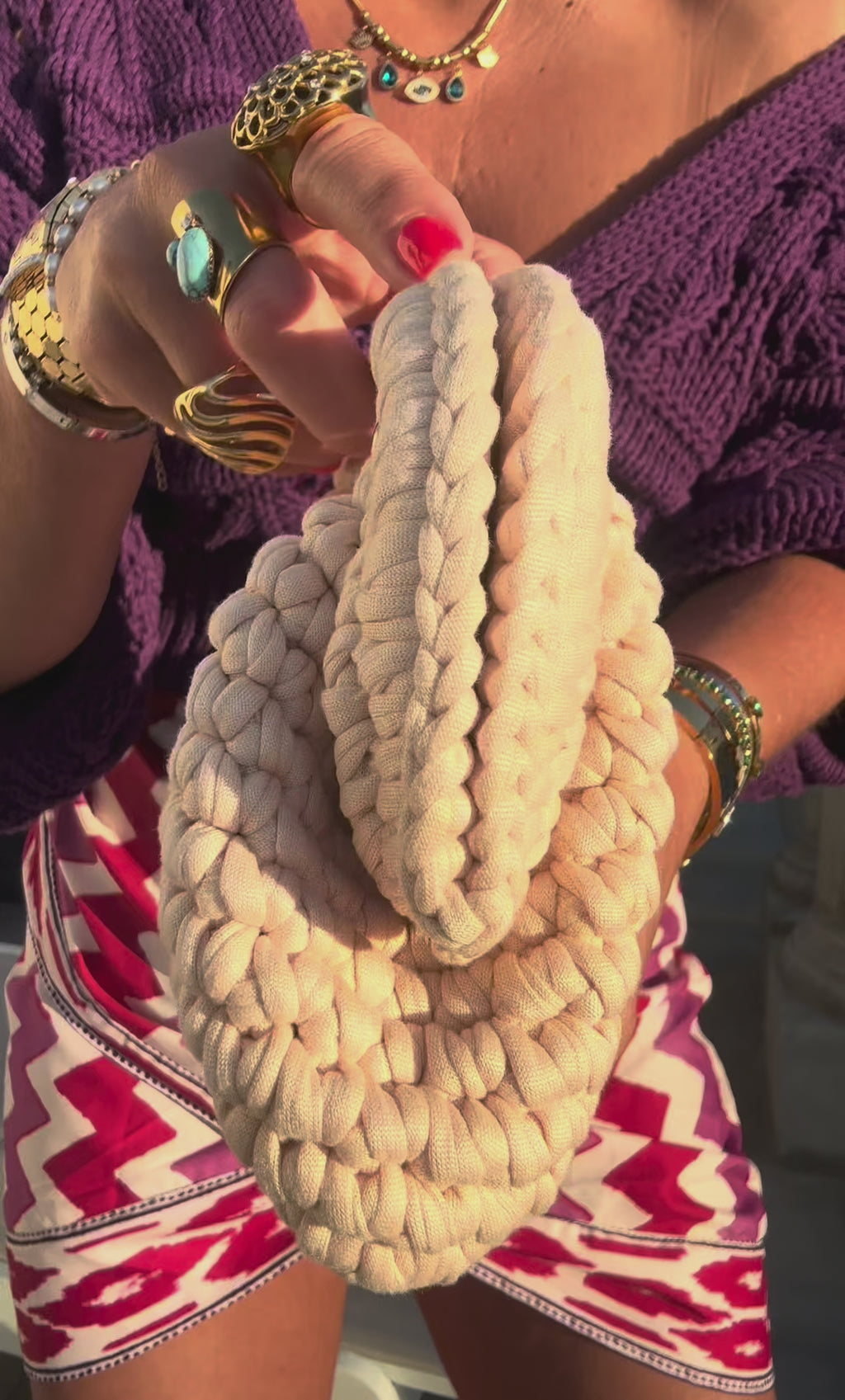 Sand Knit Mini Bag
