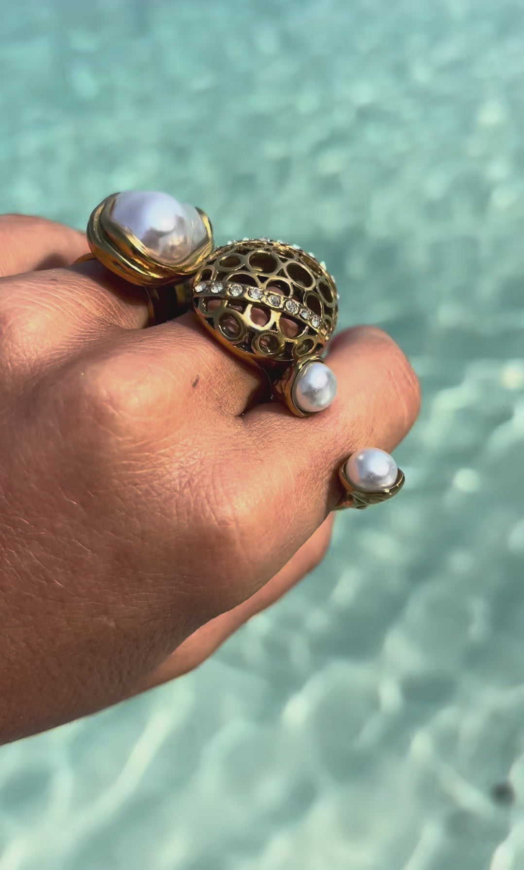 Luna Pearl Adjustable Ring