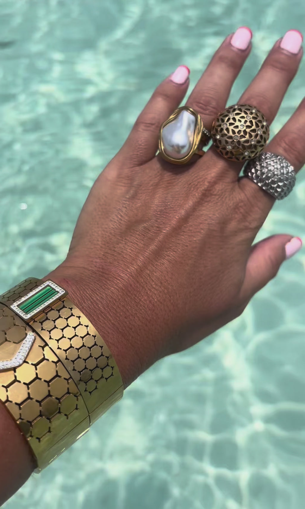 Sunkis Waterproof Bangle Emerald Honeycomb