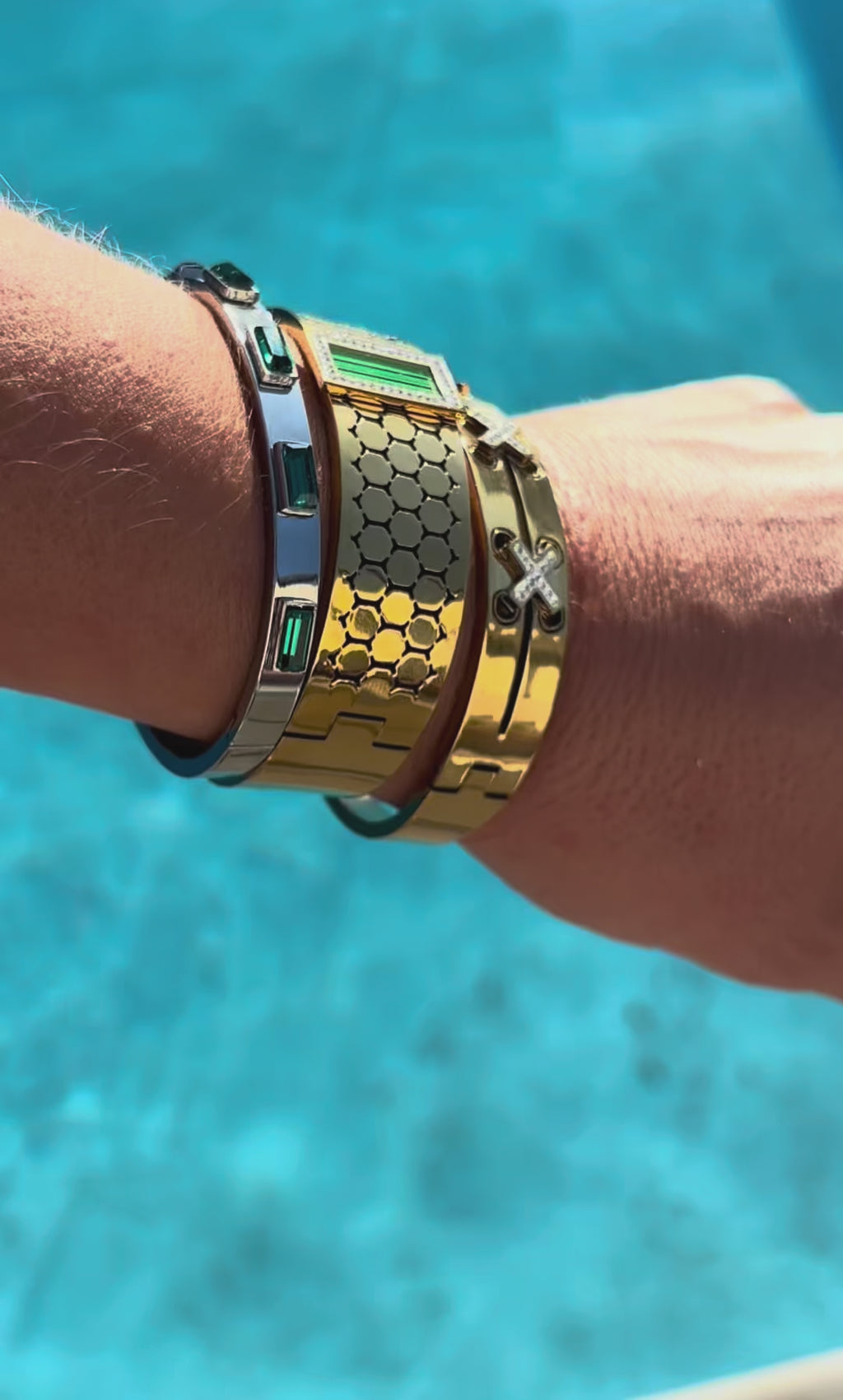 Sunkis Waterproof Bangle Emerald Honeycomb