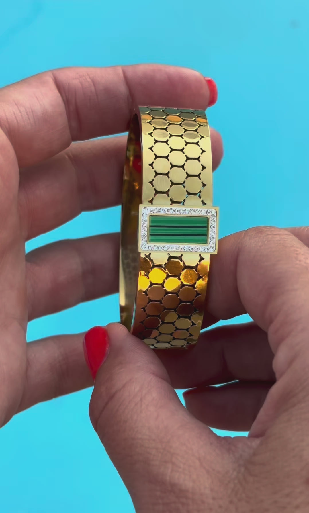 Sunkis Waterproof Bangle Emerald Honeycomb